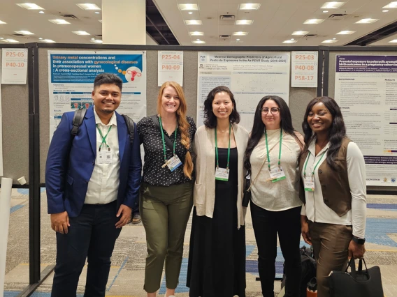 MEZCOPH researchers Imran Mithu, Rietta Wagoner, Audrey Yang, Rebecca Ramos, and Tina Fingesi-Johnson at the 2025 ISES-ISEE Conference.