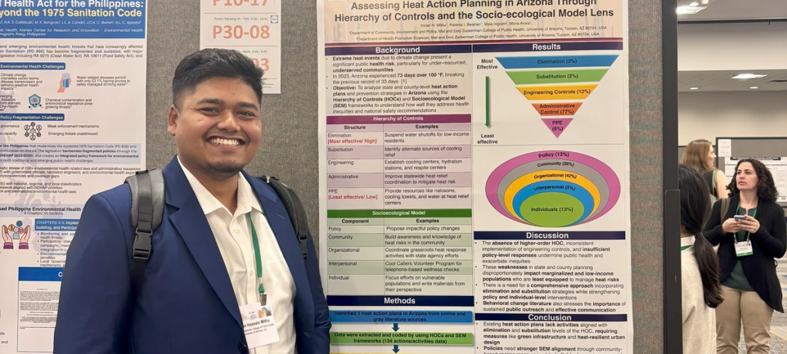 Imran Mithu presents his poster session "Assessing Heat Action Planning in Arizona Through Hierarchy of Controls and Socio-ecological Model Lens"