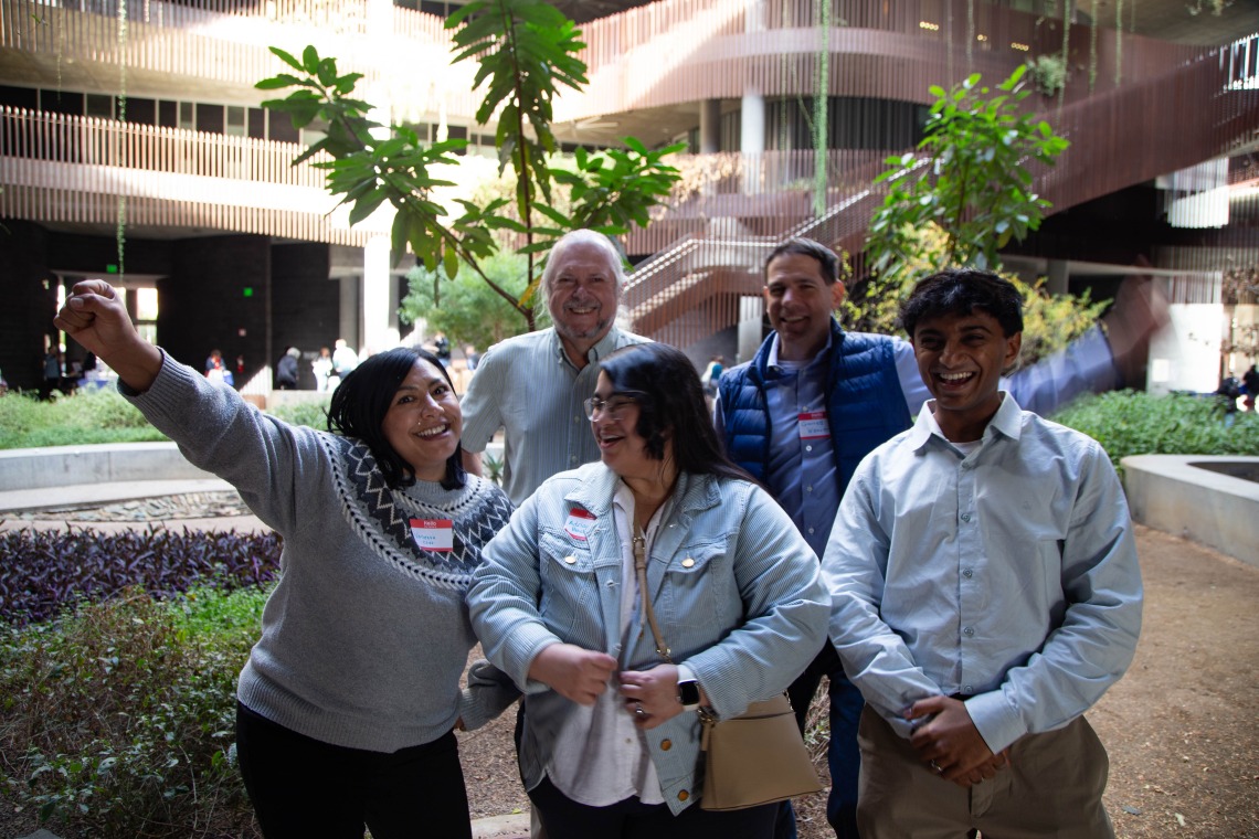 a group of people posing