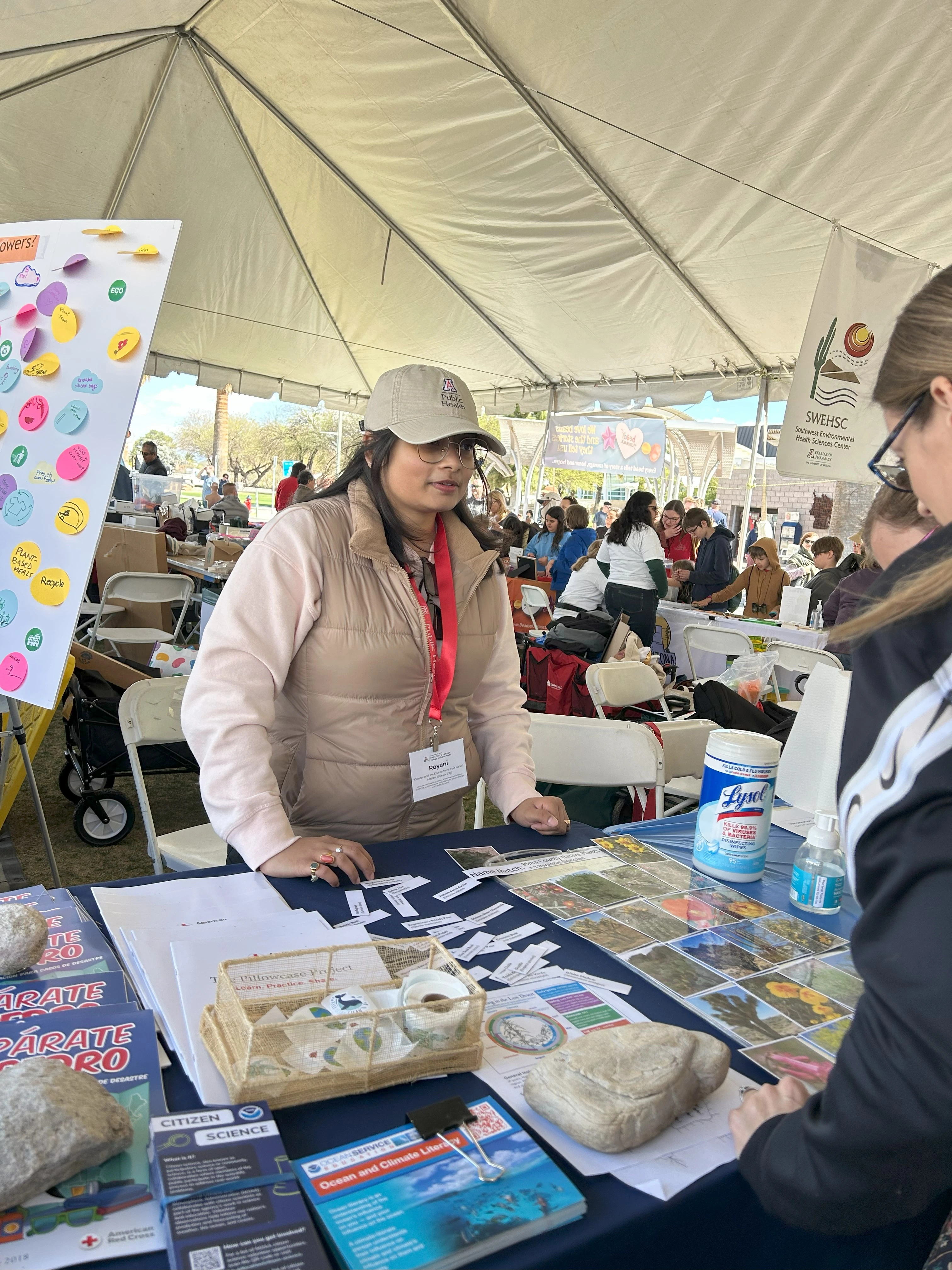 Royani Saha facilitating a native plants matching game.