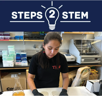 Student working in a lab.